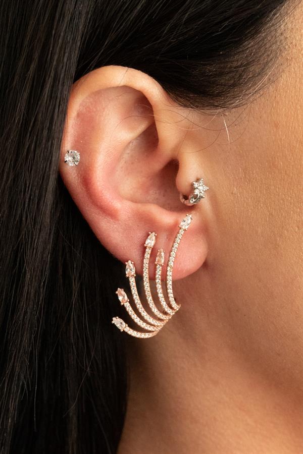 925 Ayar Gümüş Melek Kanatlı Küpe