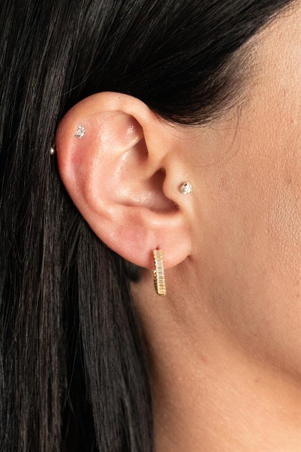 925 Ayar Gümüş Baget Tamtur Halka Küpe