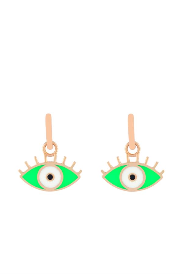 925 Ayar Gümüş Mineli Göz Motifli Küpe