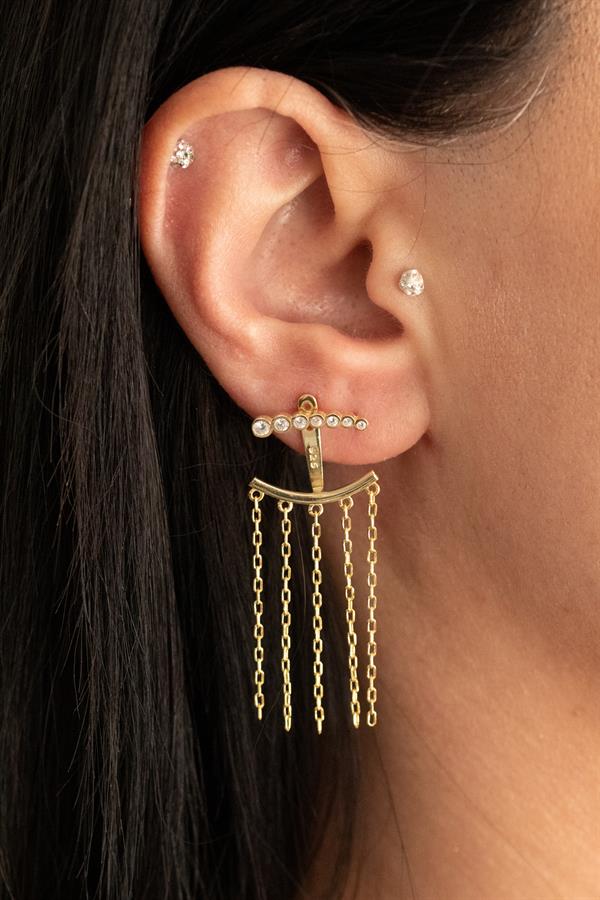 925 Ayar Gümüş Çapa Tasarım Küpe 