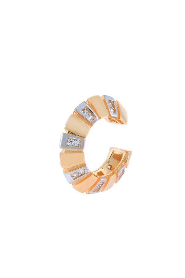 925 Ayar Gümüş Baget Taşlı Kıkırdak Küpe