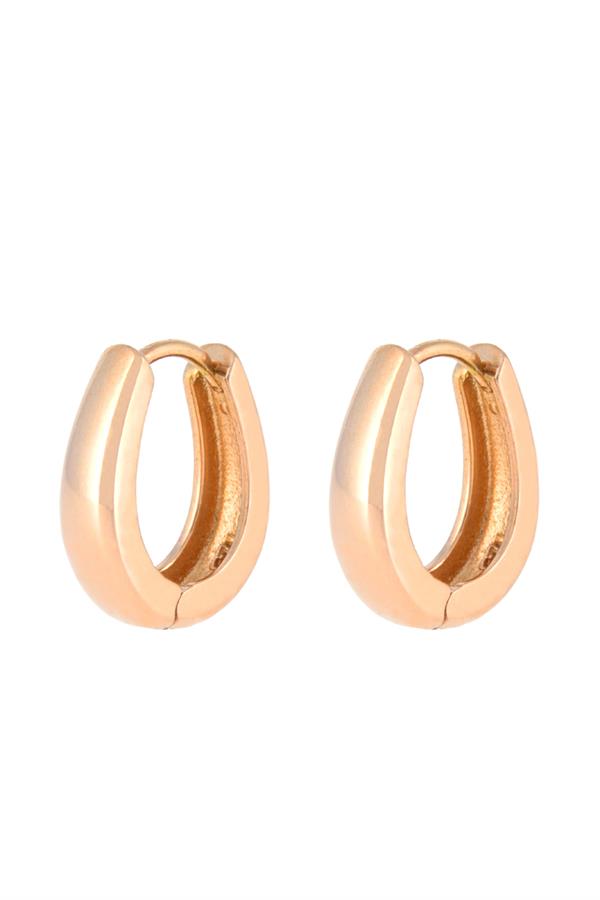 925 Ayar Gümüş Oval Halka Küpe 