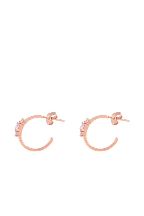 925 Ayar Gümüş 3 Taşlı Küpe