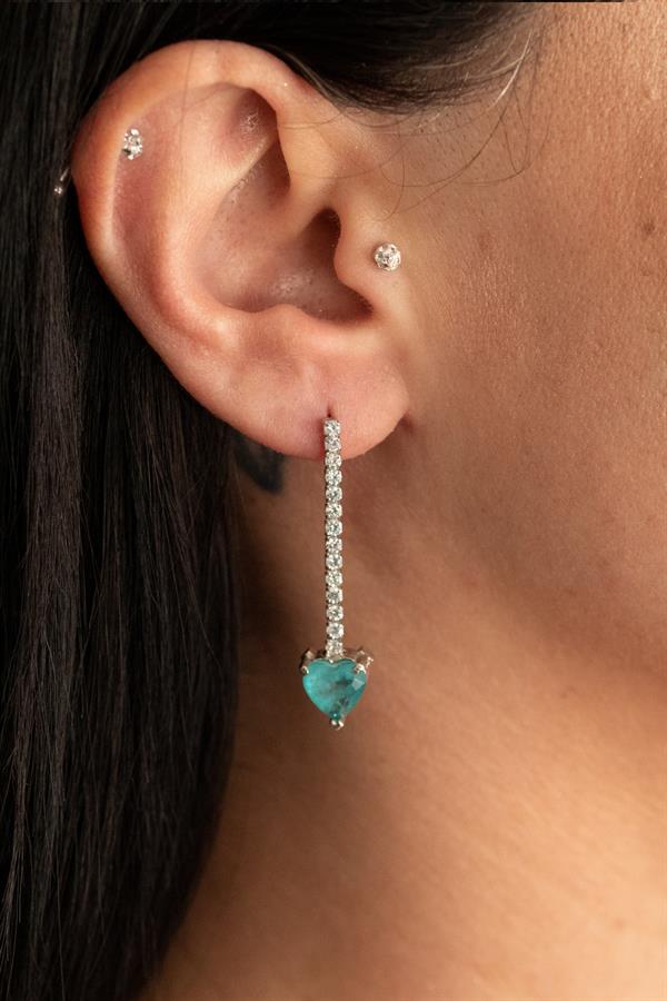 Green Heart Stone Earring