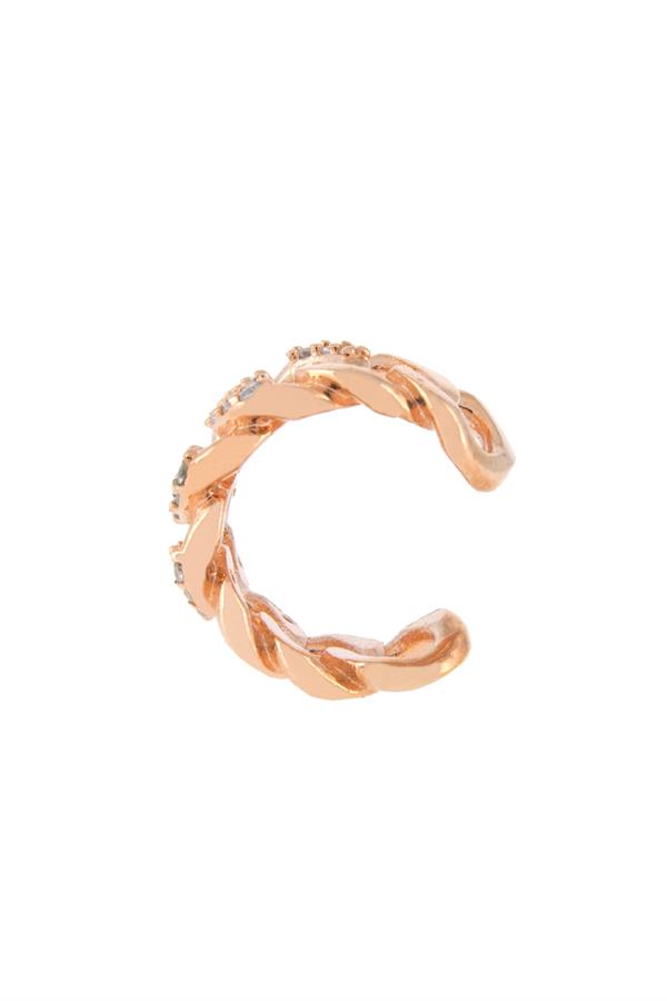 925 Ayar Gümüş Örgü Tasarım Kıkırdak Küpe