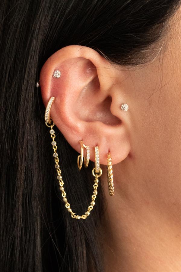 925 Ayar Gümüş Sarmal Kanca Küpe 