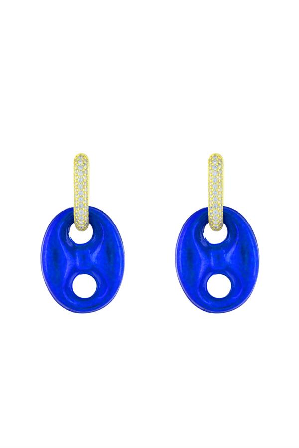 925 Ayar Gümüş Zirkon Taşlı Düğme Tasarım Küpe