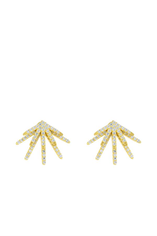 925 Ayar Gümüş Yaprak Detay Küpe