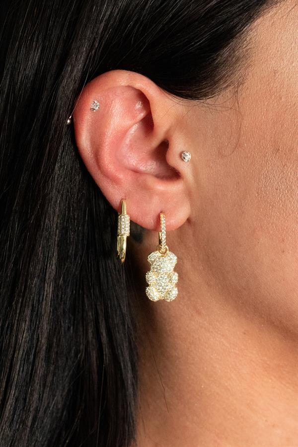 925 Ayar Gümüş Zirkon Taşlı Halka Küpe