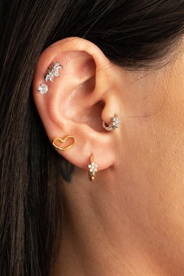 925 Ayar Gümüş Yıldız Motifli Küpe 