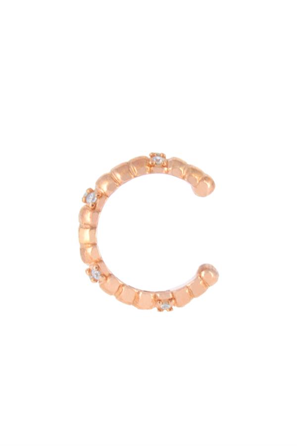 925 Ayar Gümüş Zirkon Taşlı Çizgi Detay Kıkırdak Küpe