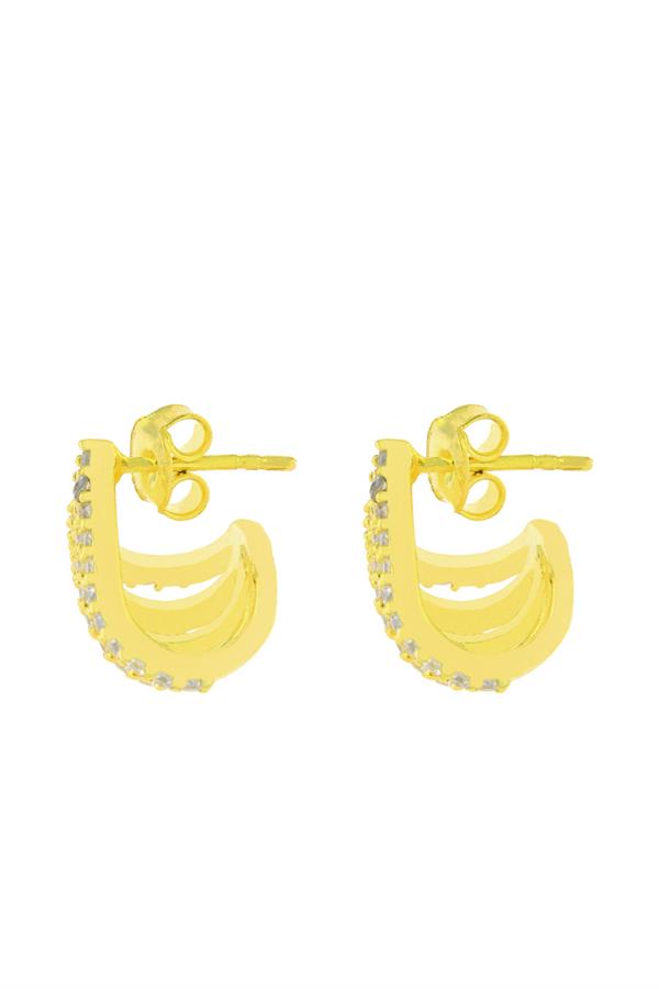 925 Ayar Gümüş Zirkon Taşlı Tasarım Küpe