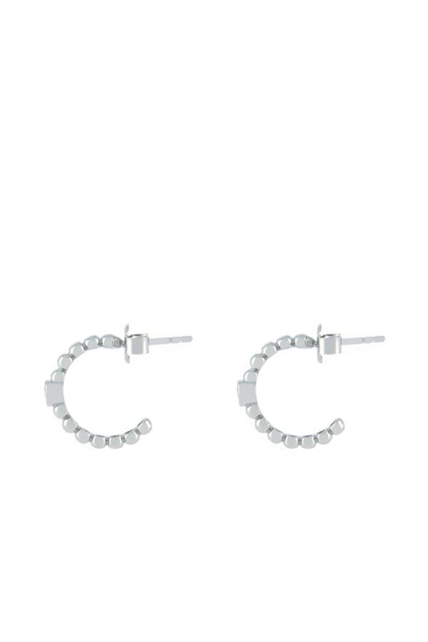 925 Ayar Gümüş Tek Taş Dairesel Tasarım Kanca Küpe 