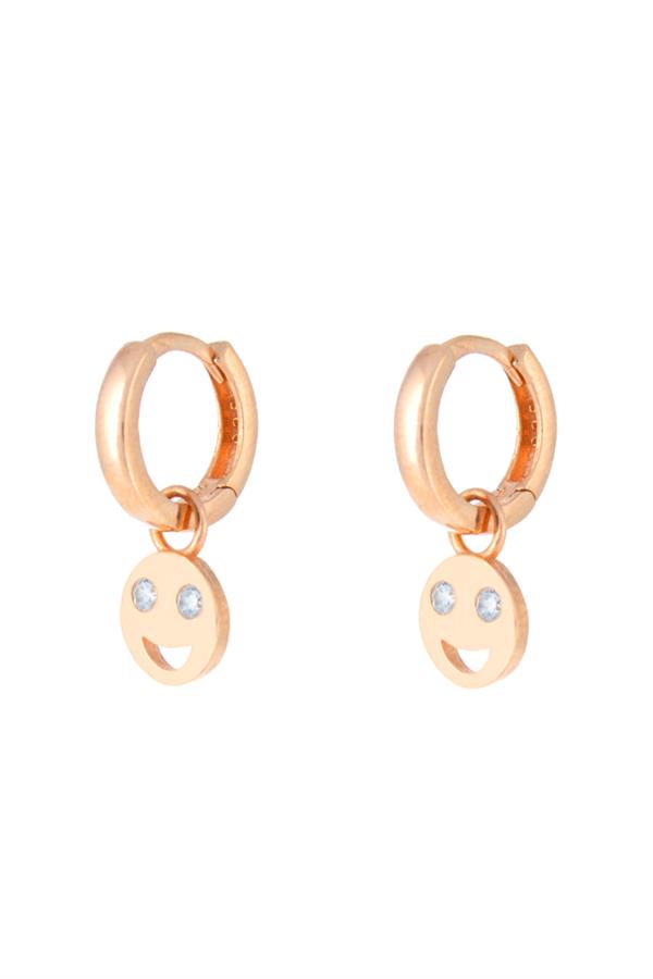 925 Ayar Gümüş Gülen Yüz Küpe