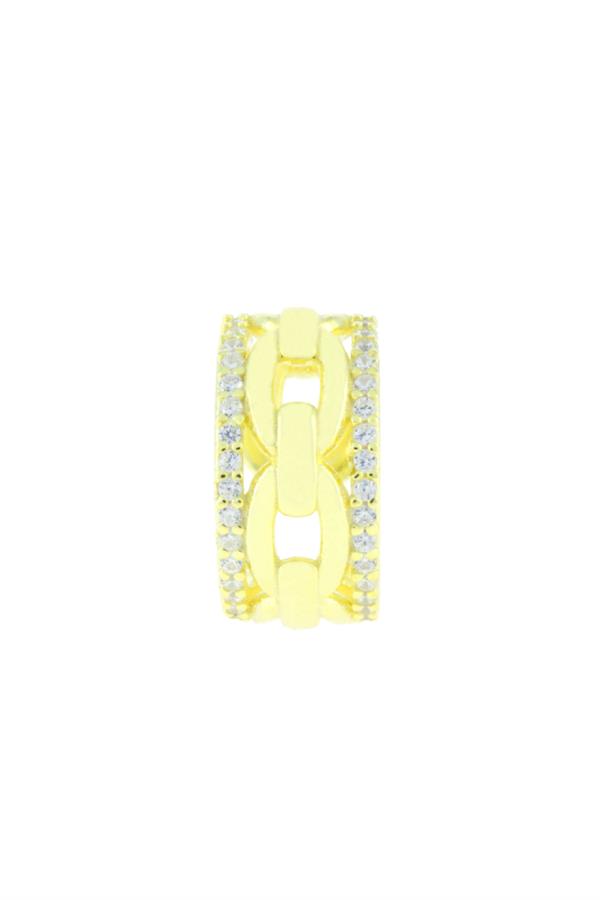 925 Ayar Gümüş Çift Geçişli Zirkon Taş Kıkırdak Küpe