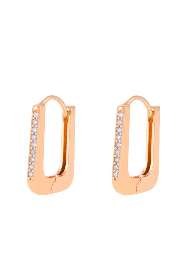 925 Ayar Gümüş Zirkon Taşlı Oval Kenarlı Küpe 