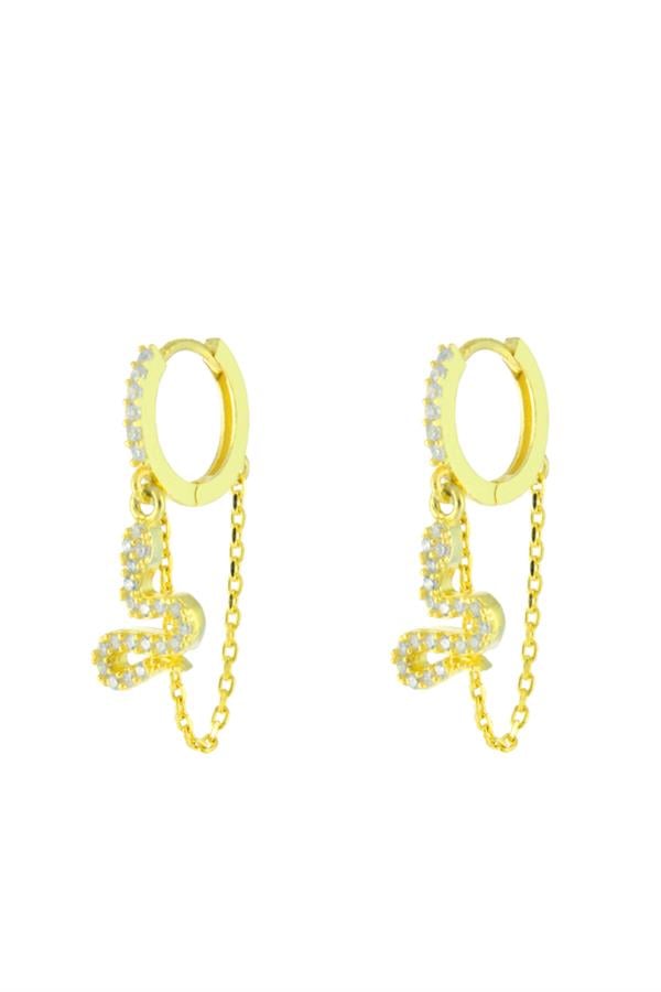 925 Ayar Gümüş Yılan Detaylı Küpe 