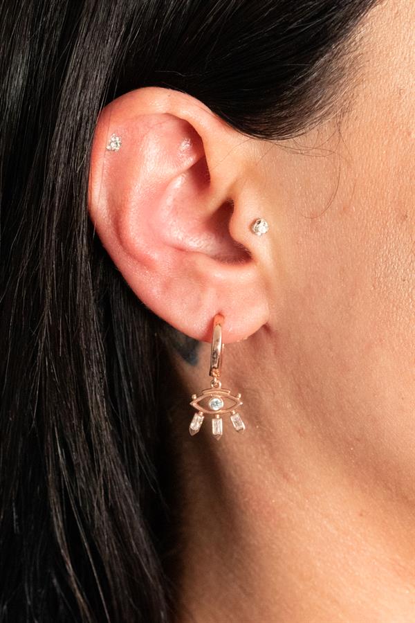 925 Ayar Gümüş Göz Tasarım Küpe