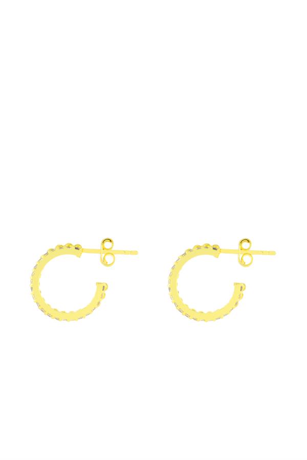 925 Ayar Gümüş Sıra Taşlı Halka Küpe