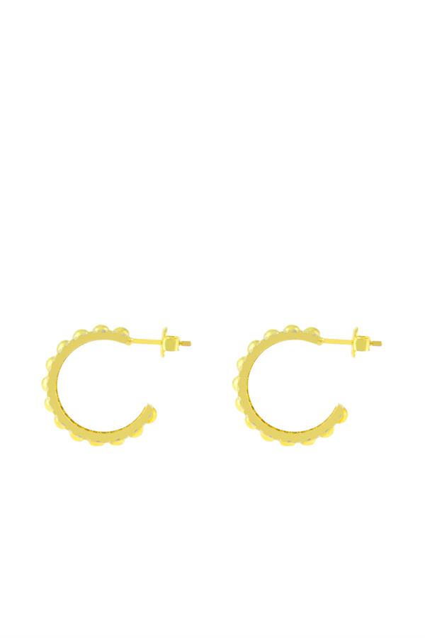 925 Ayar Gümüş Oval Merkezli Taş İşlemeli Küpe 