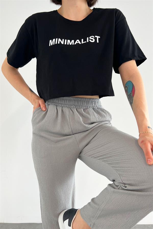 Minimalist Baskılı T-Shirt