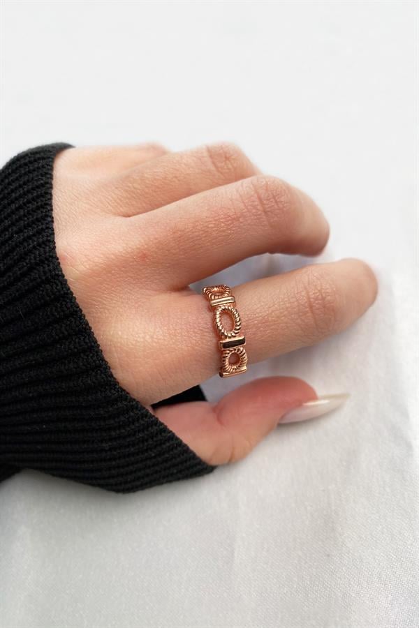 925 Ayar Gümüş Çizgisel Oval Yüzük