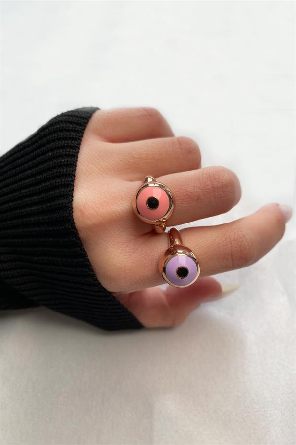 925 Ayar Gümüş Renkli Mineli Tasarım Yüzük