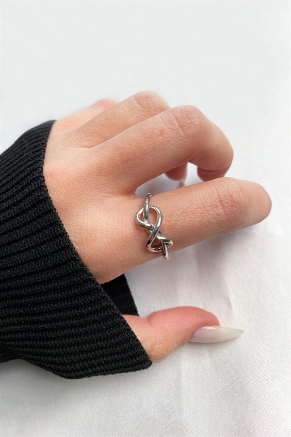 925 Ayar Gümüş Çift Düğüm Yüzük