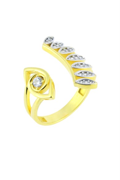 925 Ayar Gümüş Göz Ve Kirpik Detaylı Yüzük