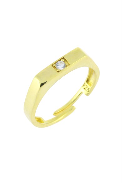 925 Ayar Gümüş Tek Taş Düz Yüzük