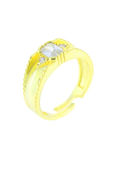 925 Ayar Gümüş Kare Taşlı Yüzük