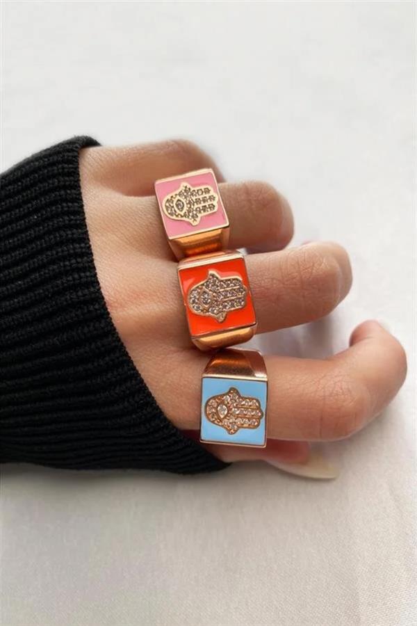 925 Ayar Gümüş El Motifli Kare Yüzük