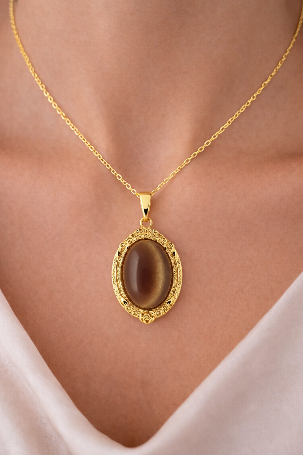 Çelik Kolye UcuDoğal Taşlı Çelik Kolye Ucu