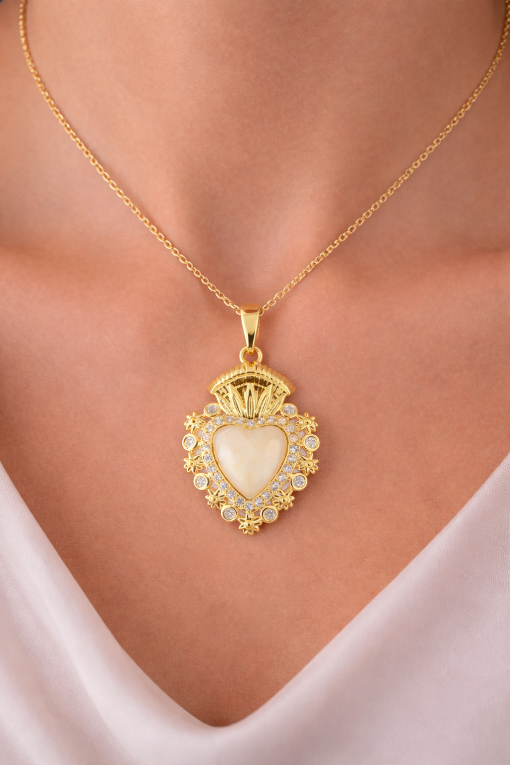 Çelik Kolye UcuTaç Tasarım Kalp Çelik Kolye Ucu