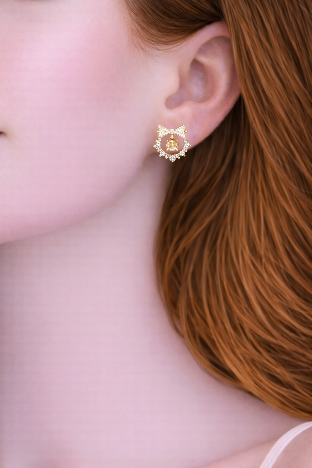 Çelik KüpeKedi Tasarım Çelik Küpe