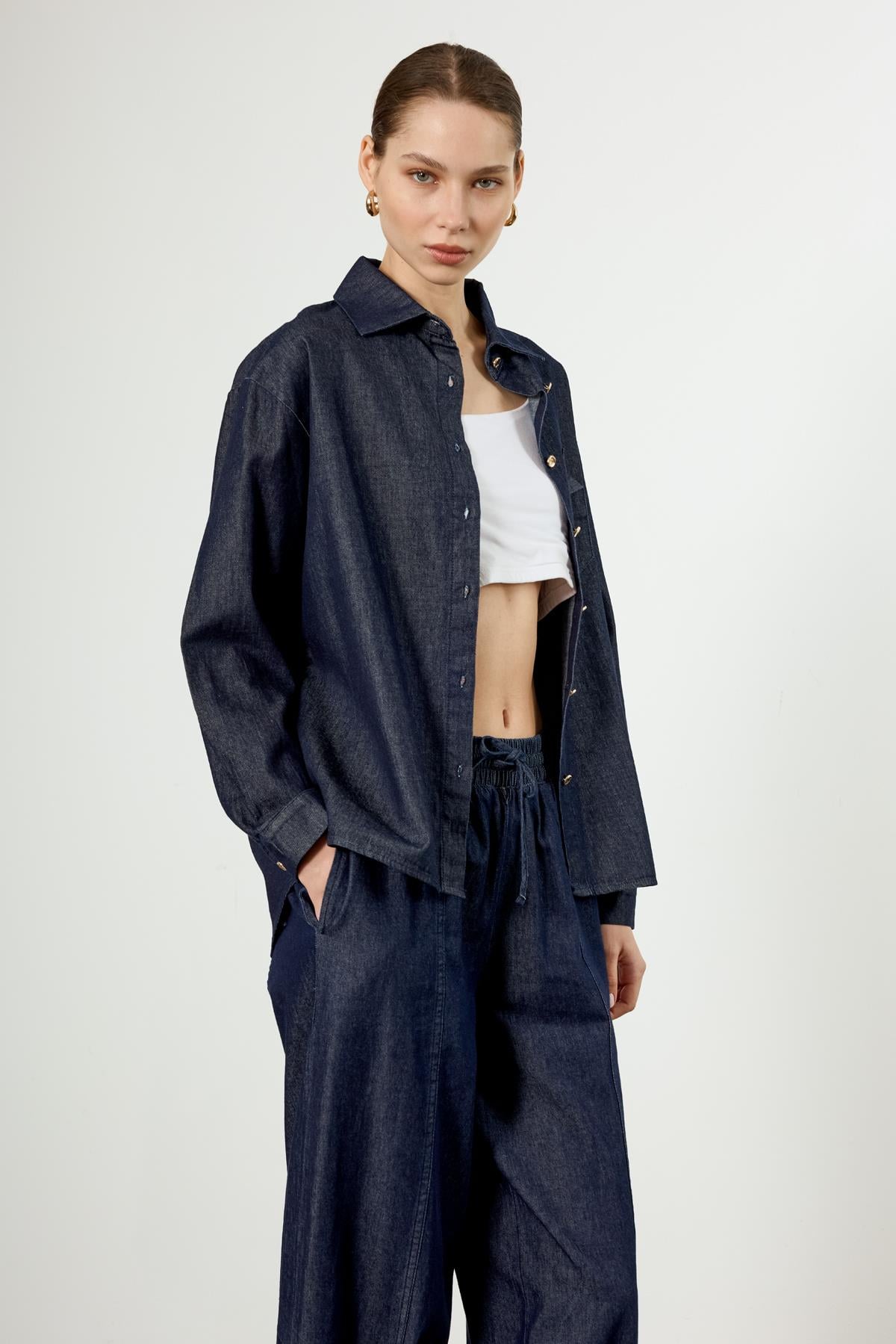 0089 DENİM GÖMLEK LACİVERT