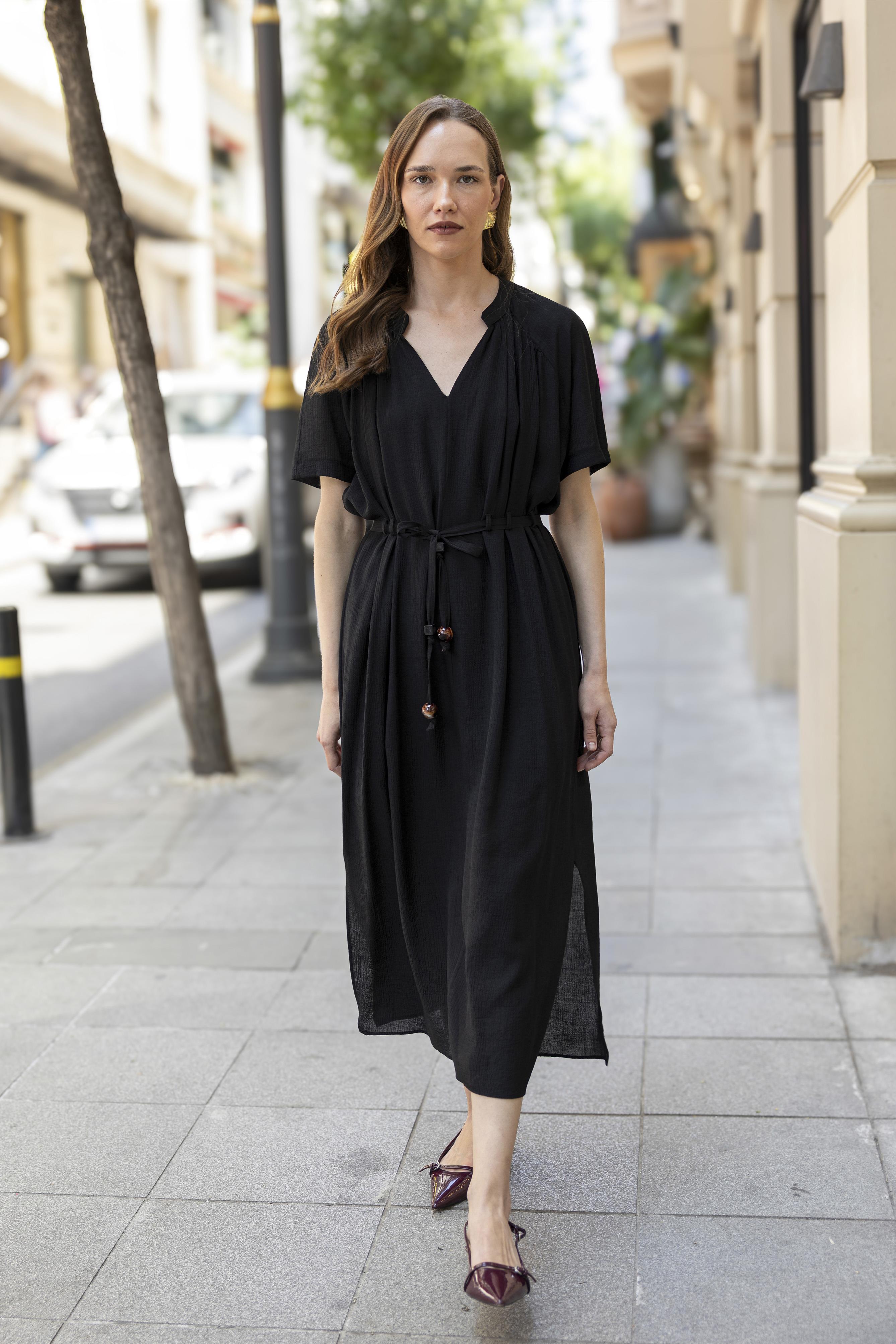 3305 KISA KOLLU ELBİSE SİYAH