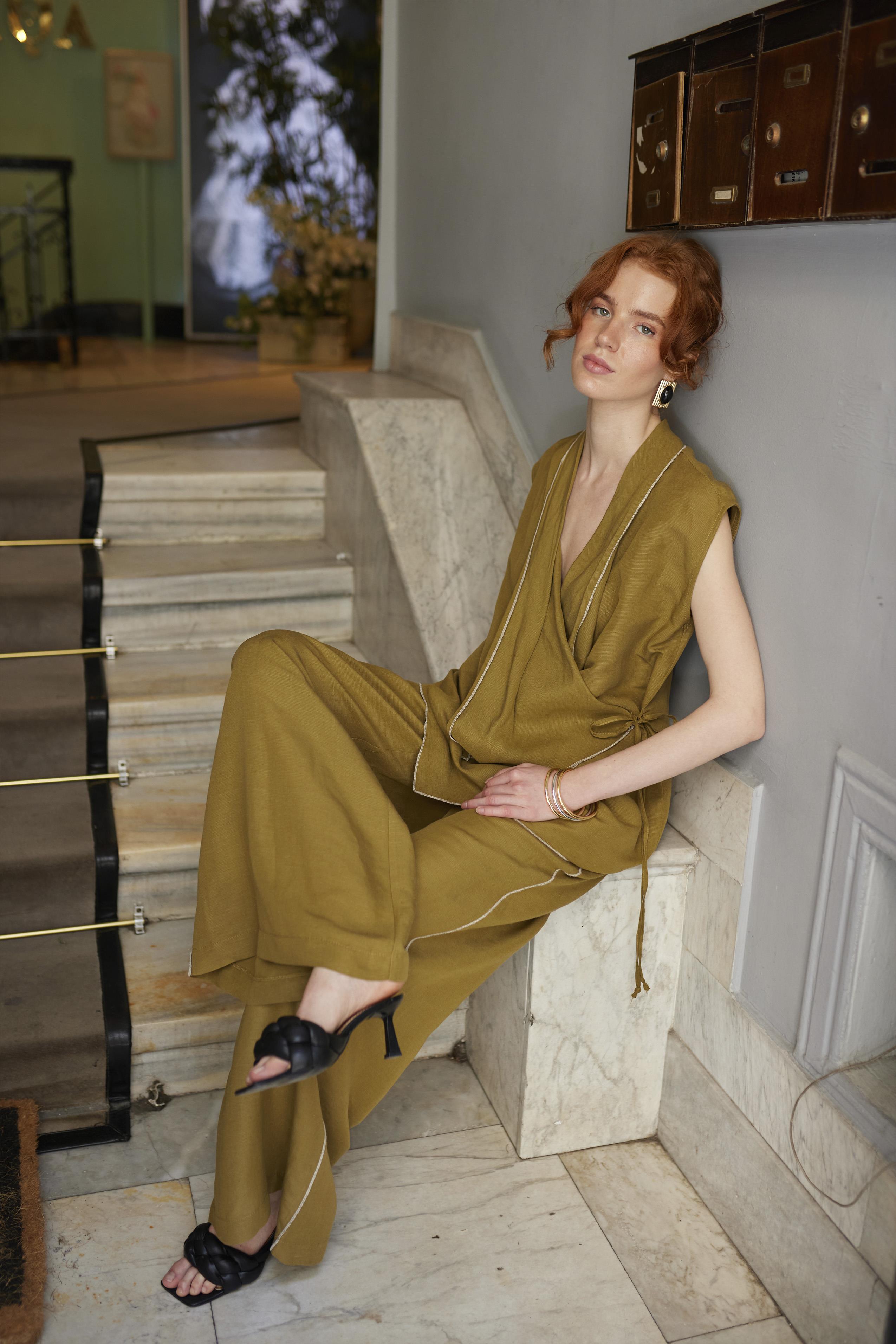 51160 KİMONO TAKIM OLİVE