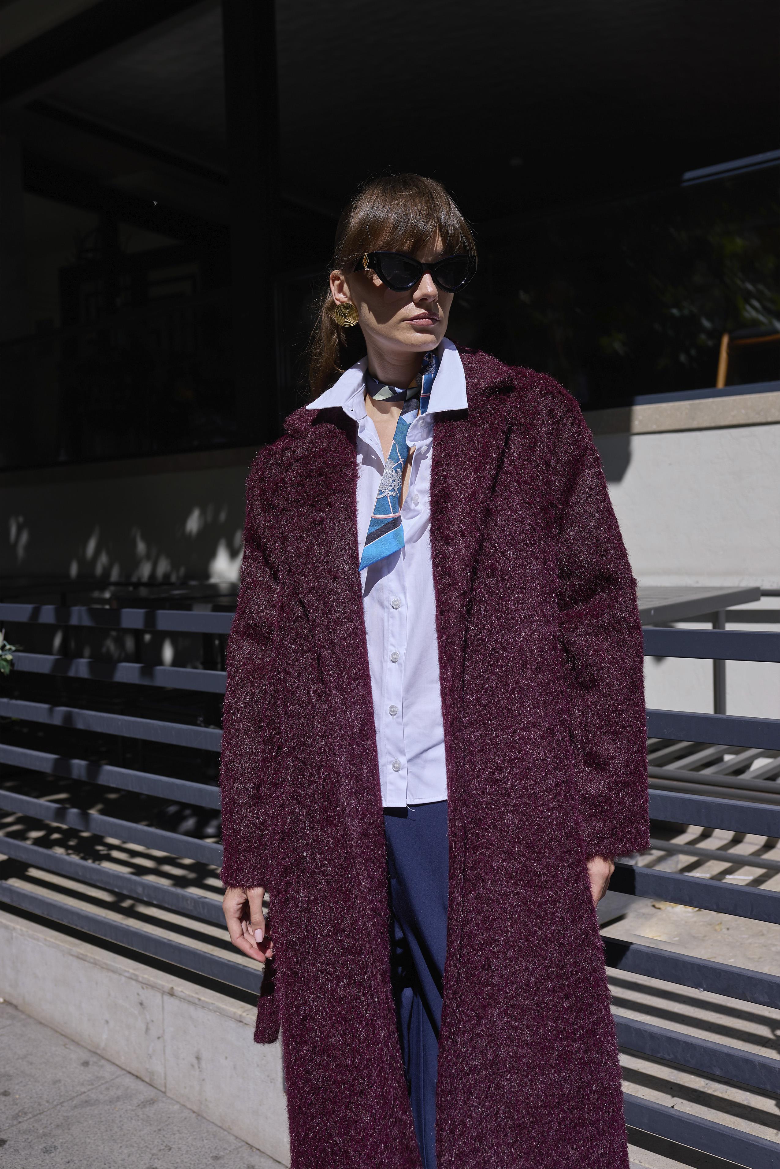 9603 OVERSIZE KÜRK BORDO