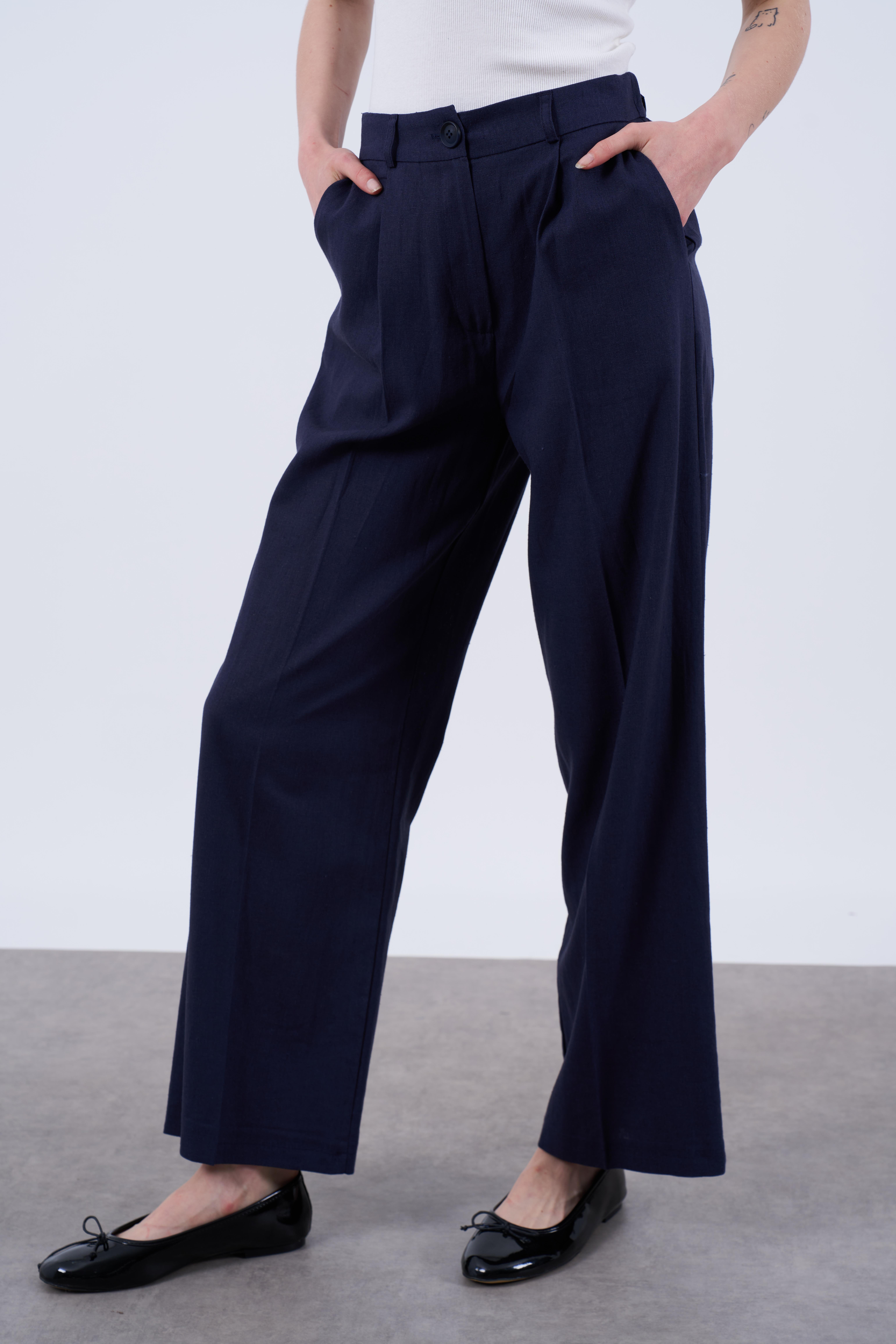 51016 KETEN PANTOLON LACİVERT