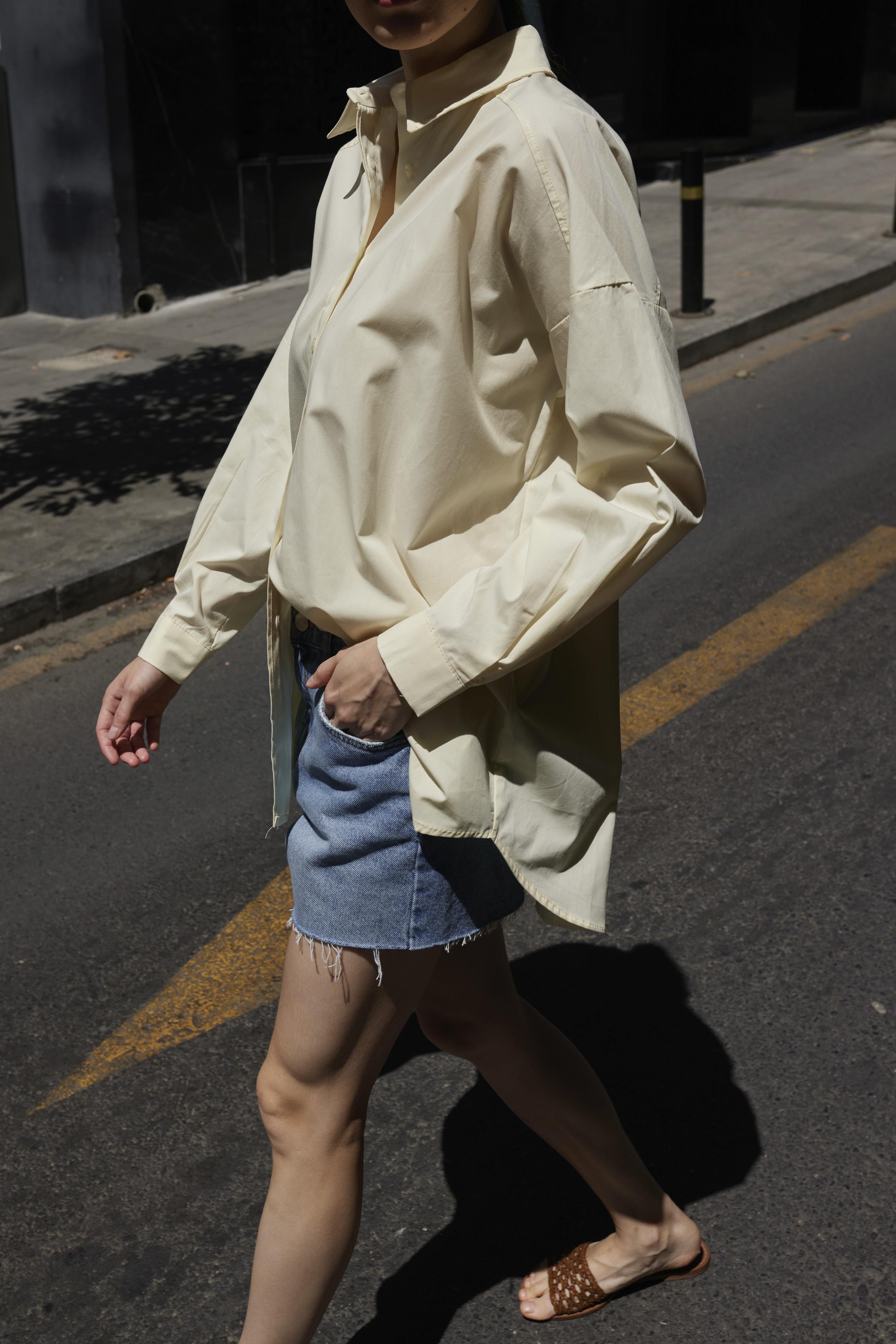 4943 POPLİN GÖMLEK SARI