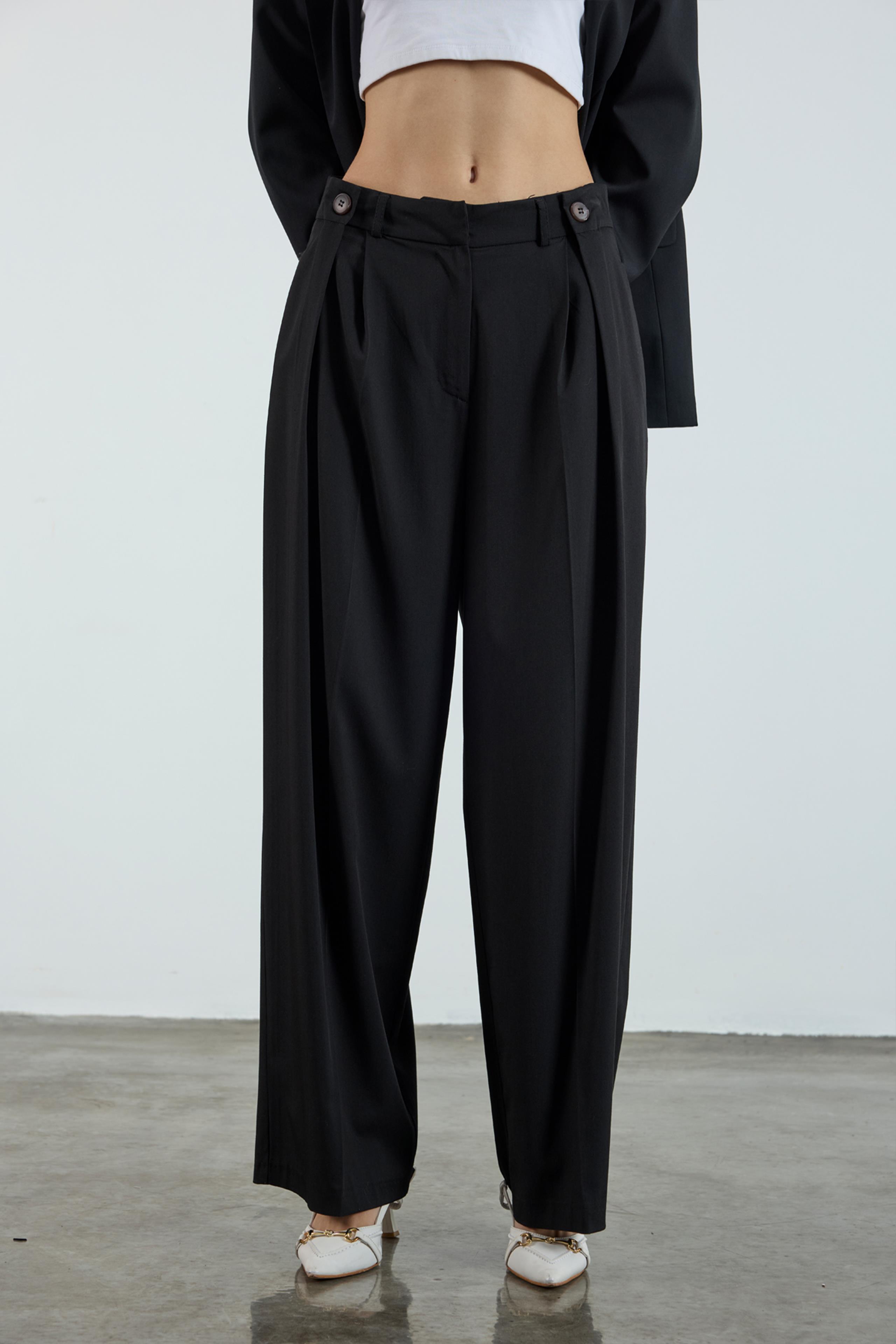 50920 POLİVİSKON PANTOLON SİYAH