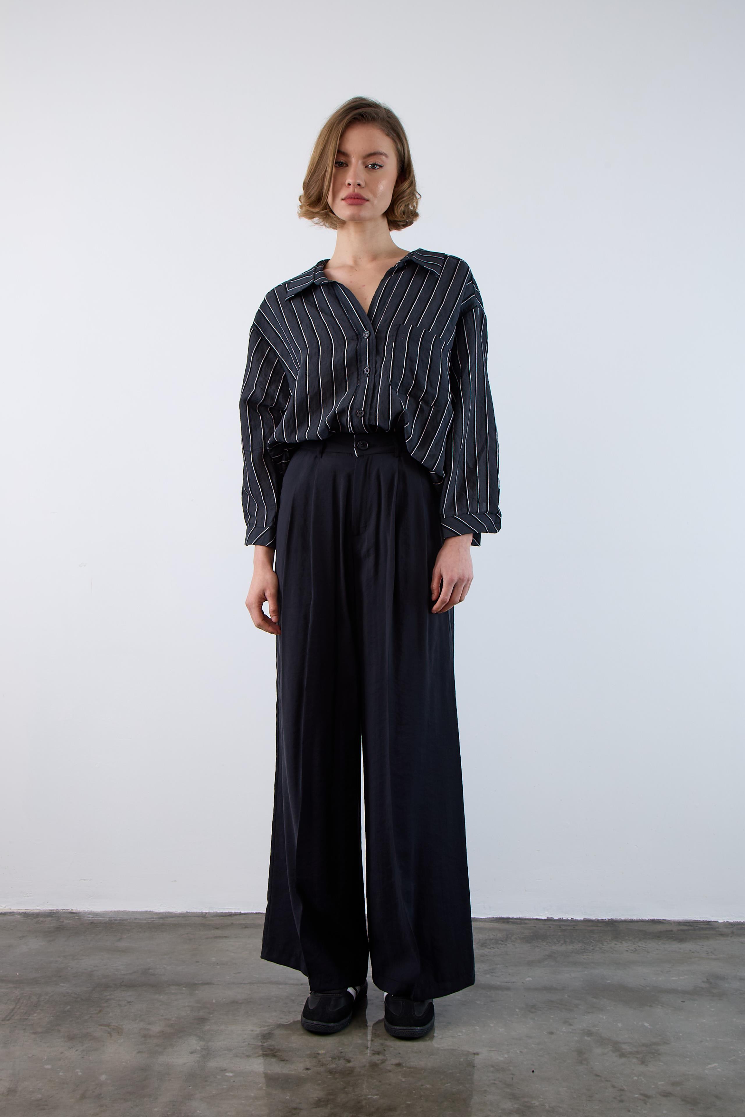 4758 OVERSIZE GÖMLEK(4612) SİYAH