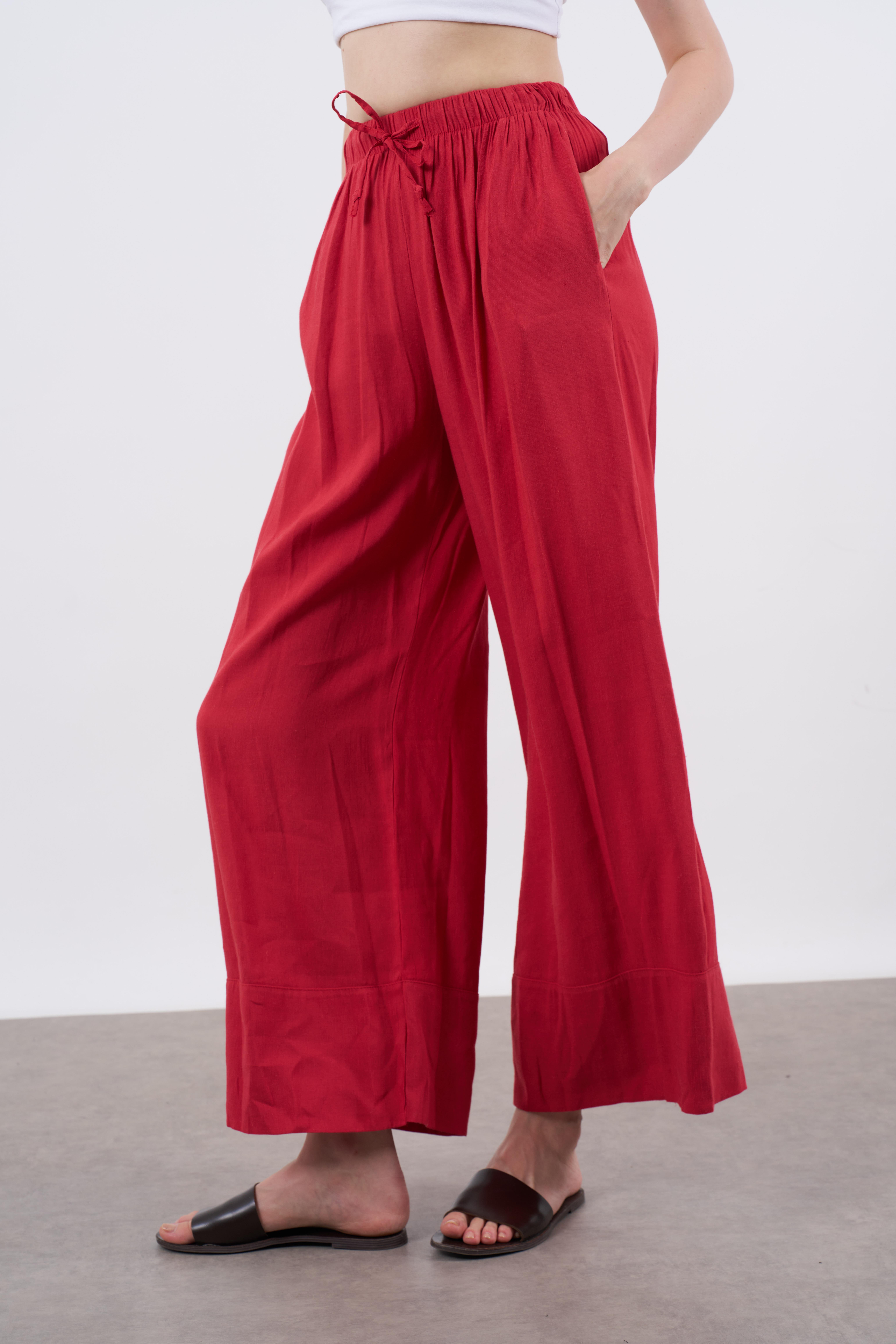 50983 KETEN PANTOLON KIRMIZI