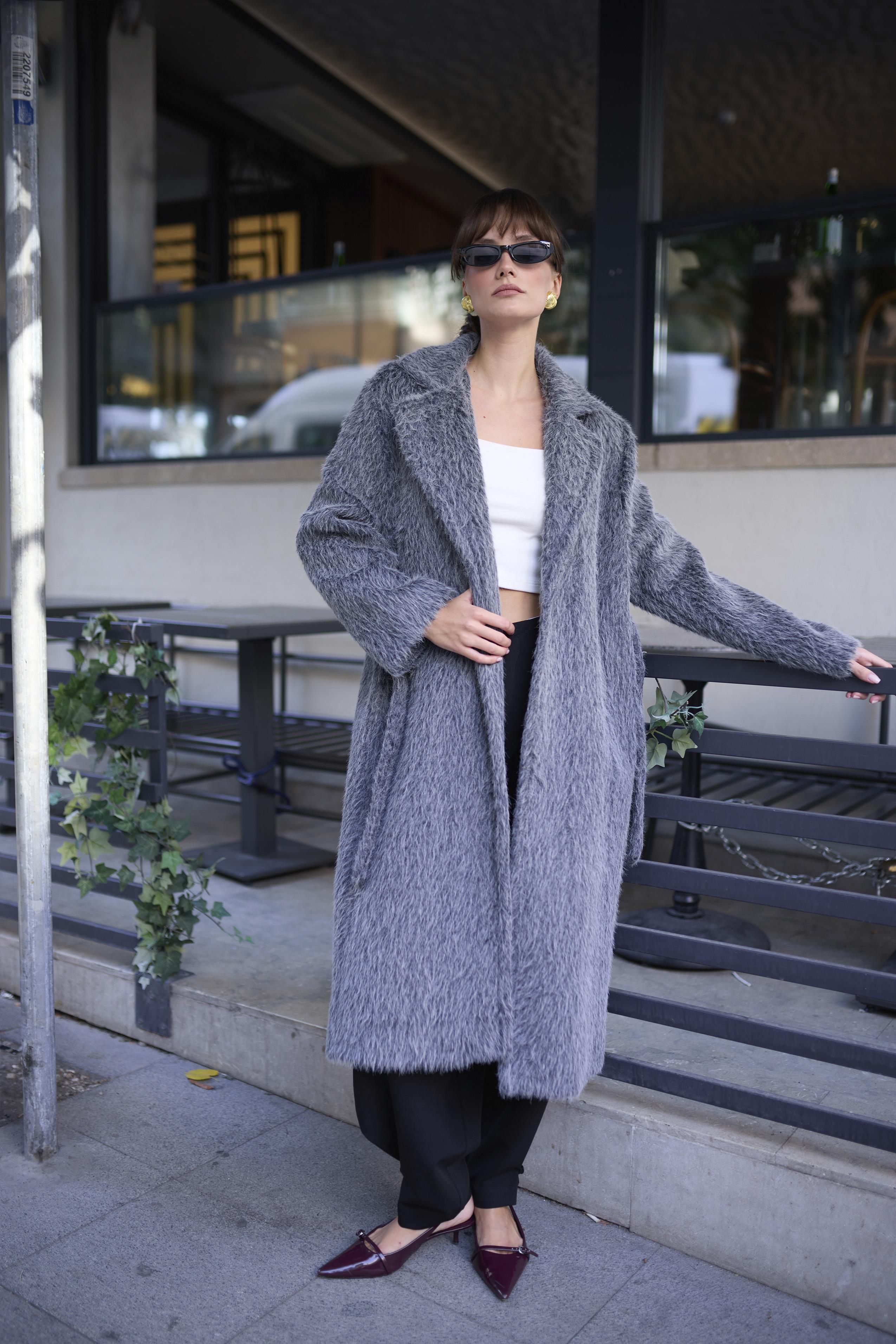 9603 OVERSIZE KÜRK ANTRASİT