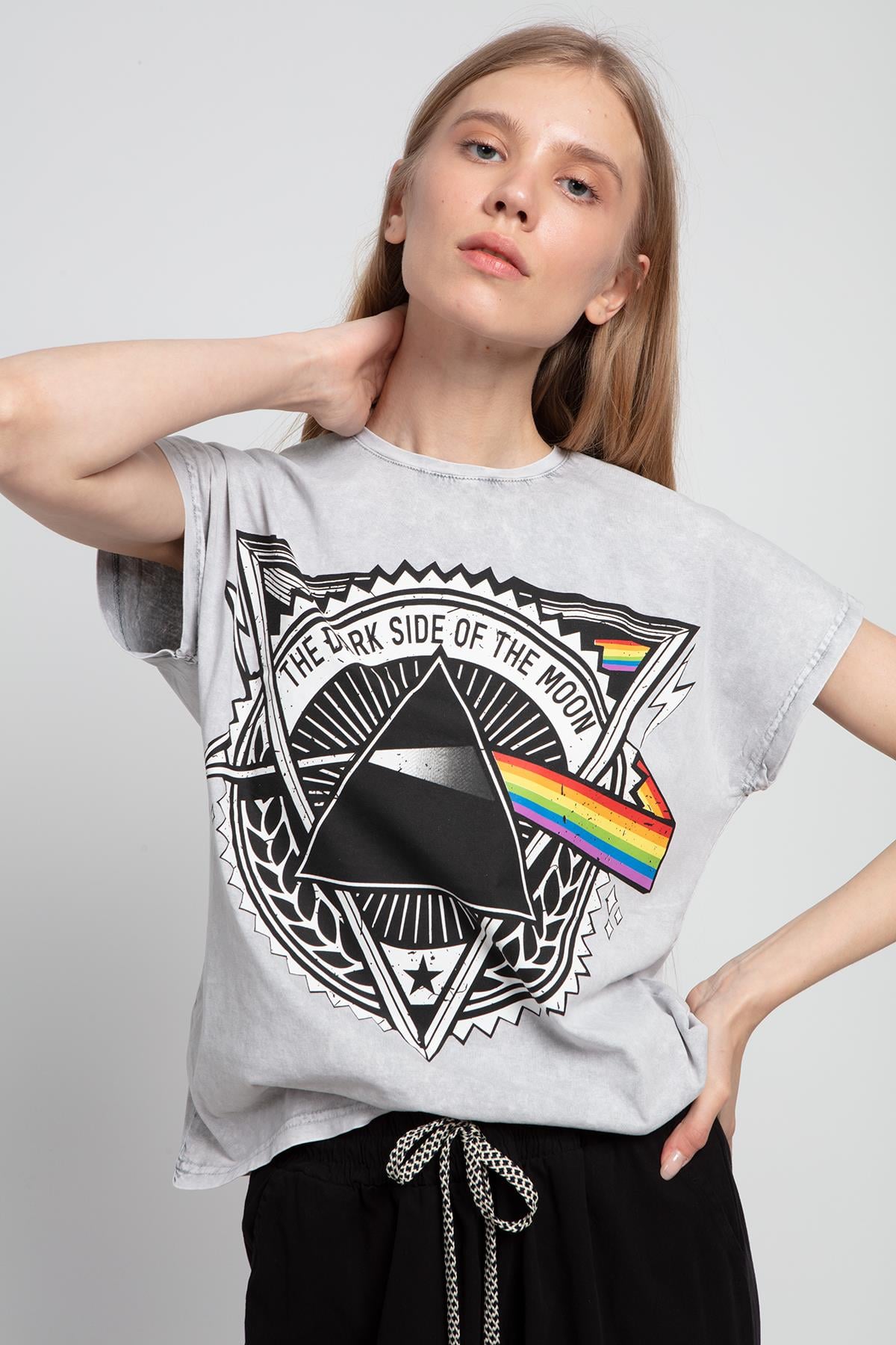 0034 THE DARK TİŞÖRT AÇIK GRİ