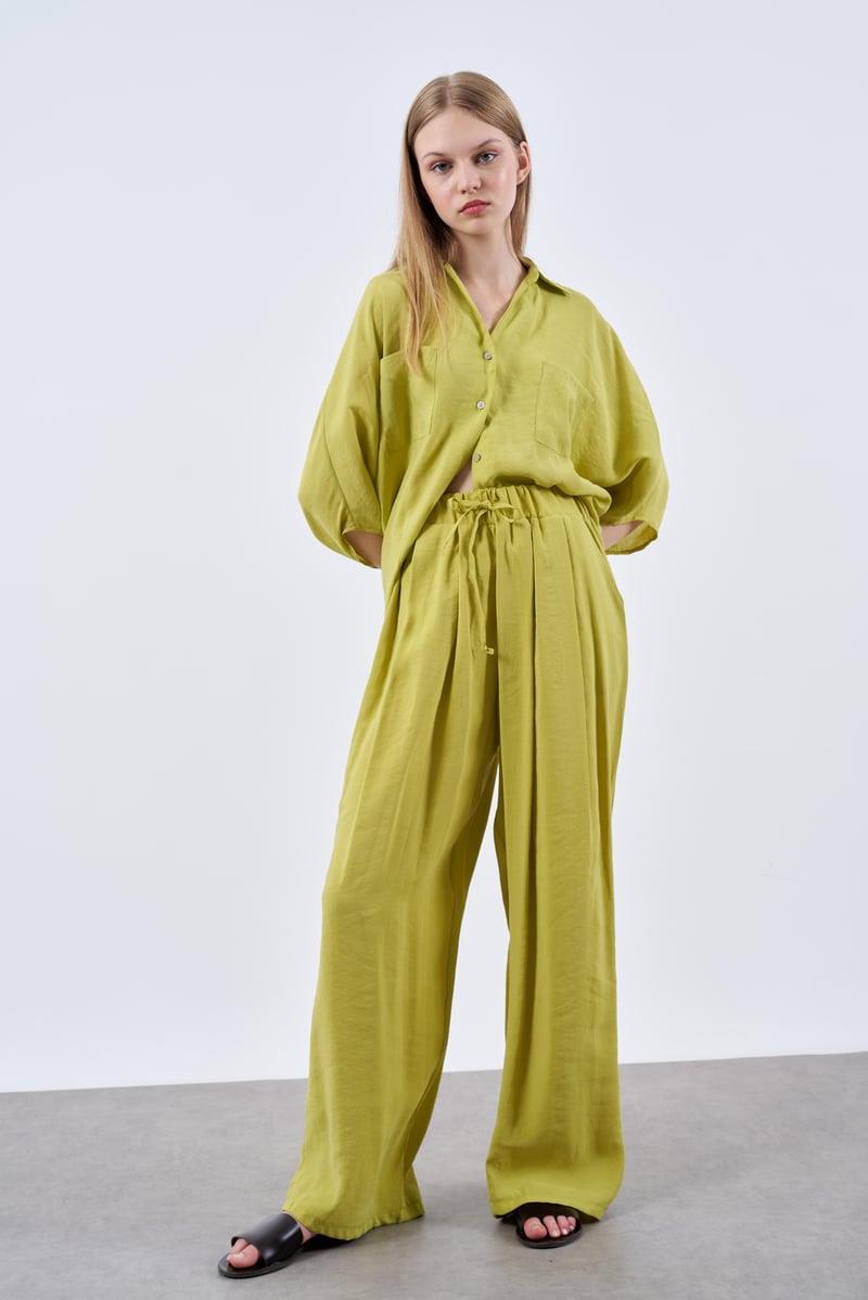 50962 LASTİKLİ PANTOLON HARDAL