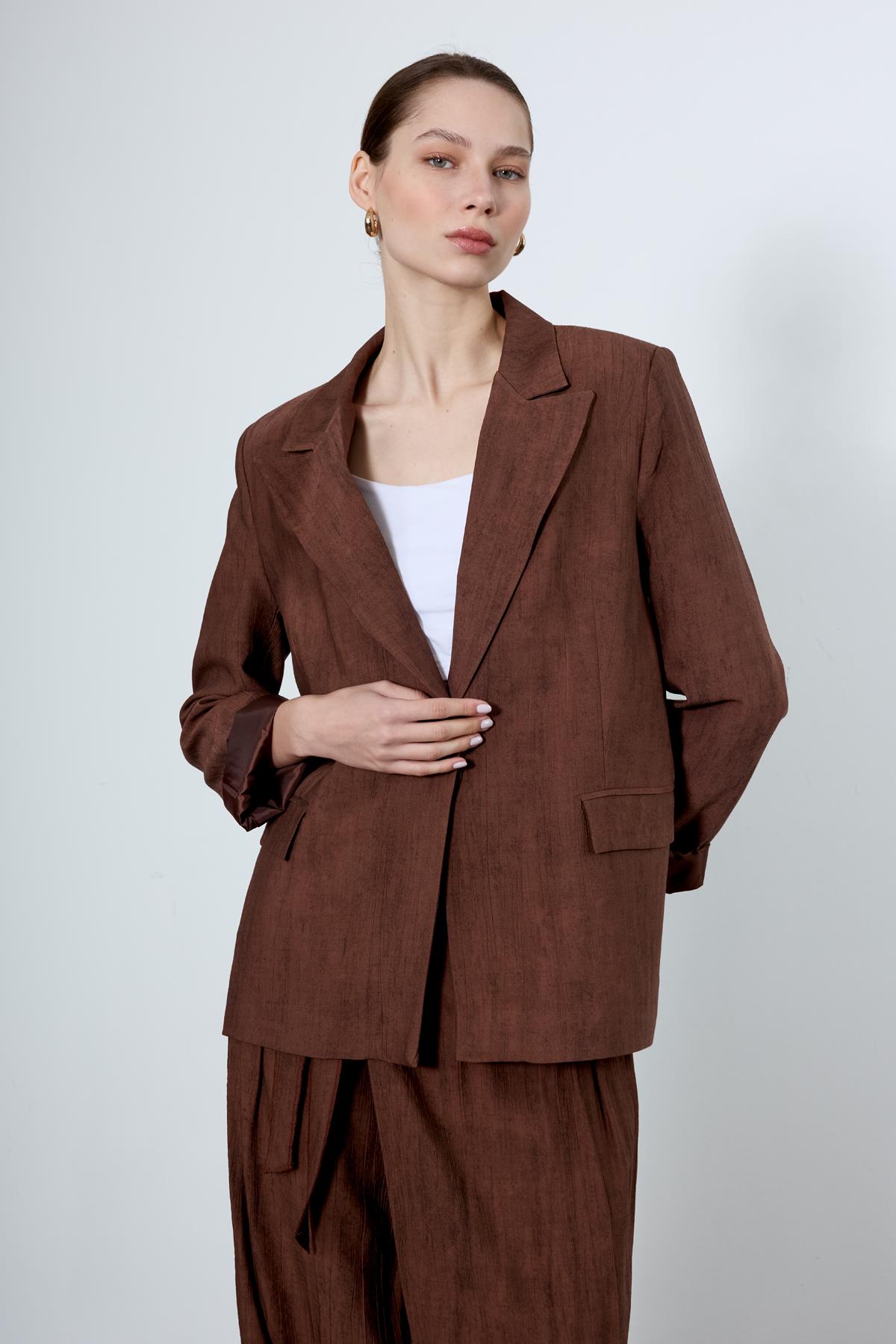 9551 PANTOLON CEKET TAKIM KAHVE