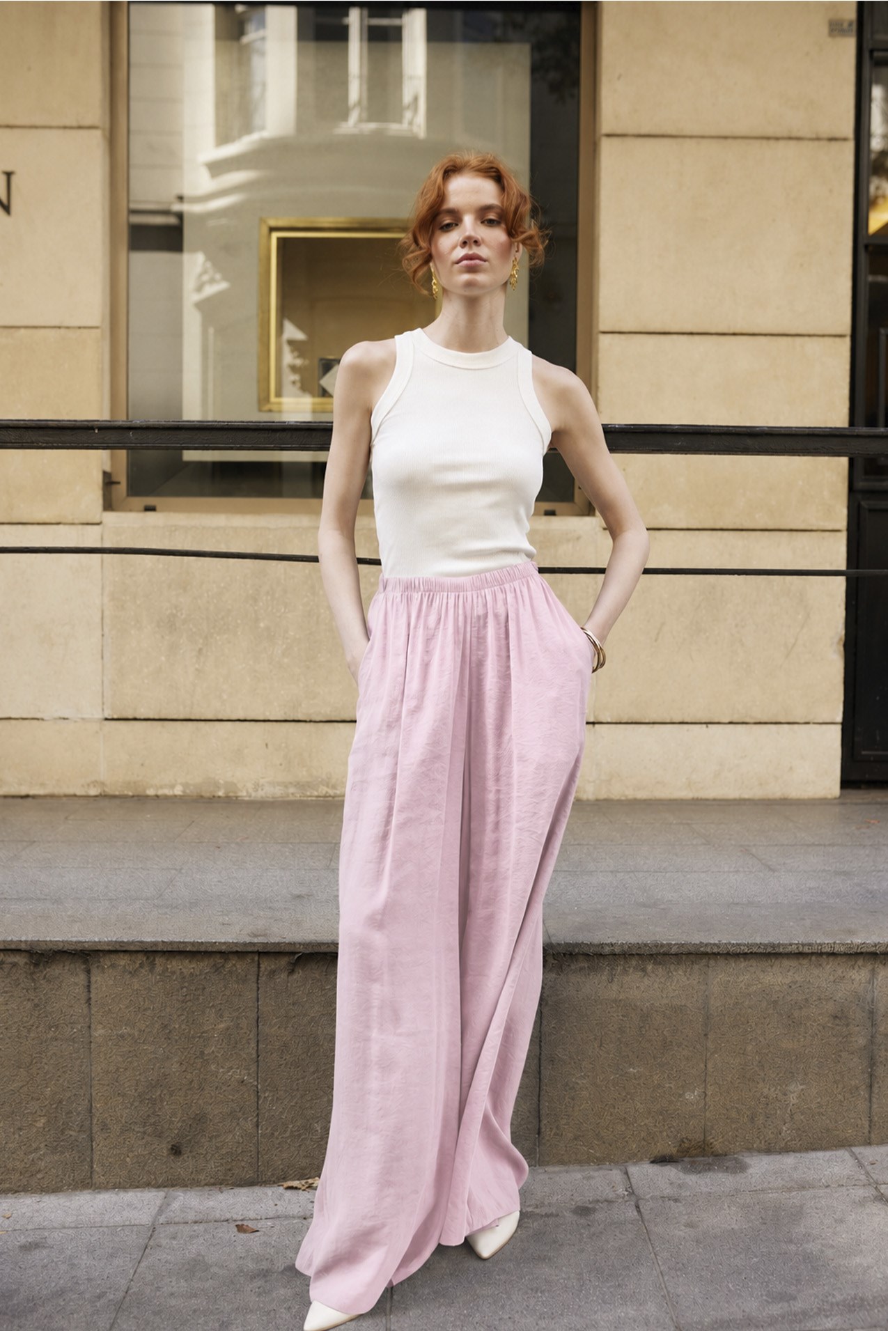 50979 LASTİKLİ PANTOLON PEMBE