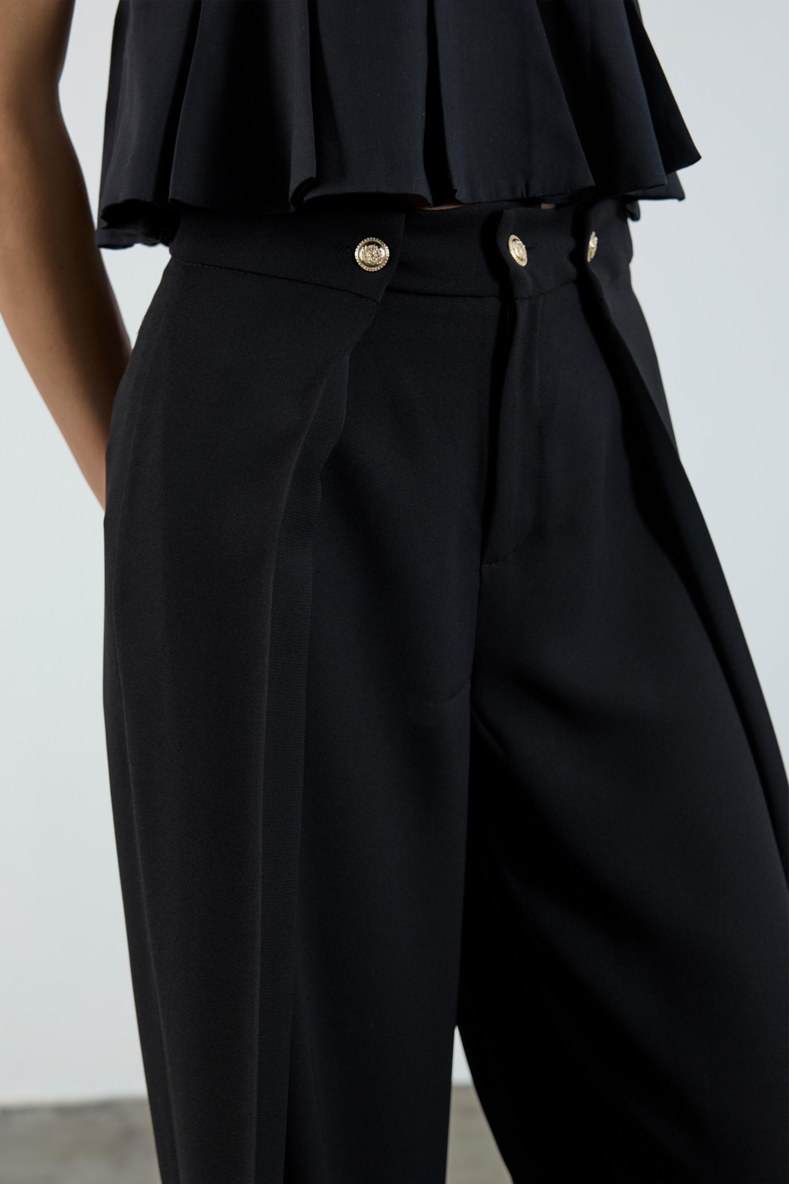 51133 KREP PANTOLON SİYAH